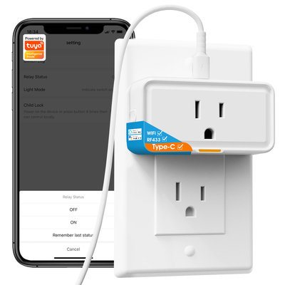 Tuya socket Power Monitor Plug APP Voice Funziona con Alexa Google Home Smart Tipo c Wifi RF433 Outlet Plug