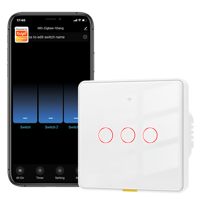 Tuya Zigbee Switch No Neutral Wire100-250v Voice App Alexa Google Home No Capacitor Required Smart Home Light Touch Switch UE