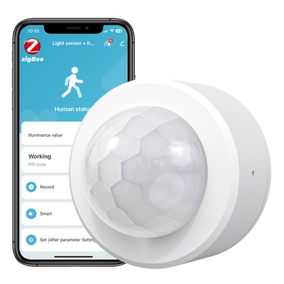 Tuya Zigbee 3.0 PIR Motion Detector Sensore di luminosità 2 in 1 Sensore di allarme anti-furto di sicurezza Sensore di luce intelligente