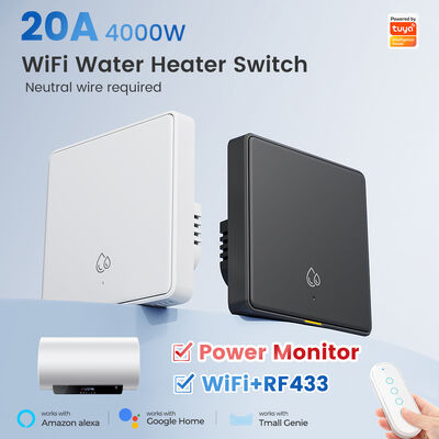 comprare 20A WiFi RF433 Switch per scaldabagno Tuya Smart Home 4000W Timing Countdown Wireless Wall Switch APP Controllo vocale con Alexa Google Home fabbricazione online