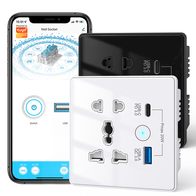 Buon prezzo Wifi Wall Socket Universale Tipo C + Carica veloce USB Per Stati Uniti UE Regno Unito Plug APP Remote Control Tuya Smart Home Automation in linea