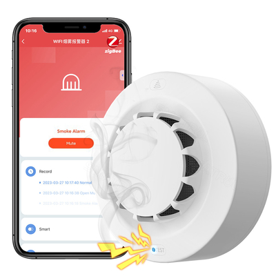 Buon prezzo Zigbee Sensore di fumo intelligente Alarme Tuya90 dB Alarme antincendio Sistema di sicurezza domestica Detector di incendio in linea
