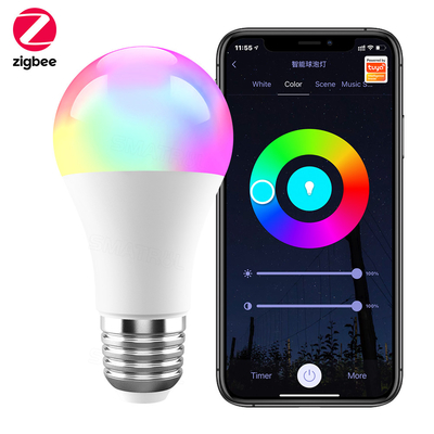 Buon prezzo Tuya Zigbee 10W Smart Light Bulb E27 RGB Lampada a LED Timing Dimmabile Smart Life APP Controllo vocale per Google Home Alexa in linea