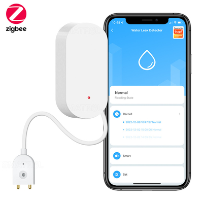Buon prezzo Zigbee Sensore di perdite d'acqua Notifica Smart Home Alerte di inondazione di acqua Alarme di perdite di acqua Sicurezza domesticaTuya Detector di inondazione in linea