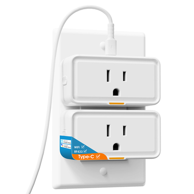 Buon prezzo Tuya Smart Socket con monitoraggio dell'alimentazione, Wi-Fi e presa RF433, presa di tipo C, app e controllo vocale, compatibile con Alexa e Google Home in linea