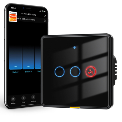 Buon prezzo Tuya Smart WiFi RF433 Timer Switch per ventilatore e lampada a pendente Nessun filo neutro necessario, interruttore a parete di controllo vocale in linea